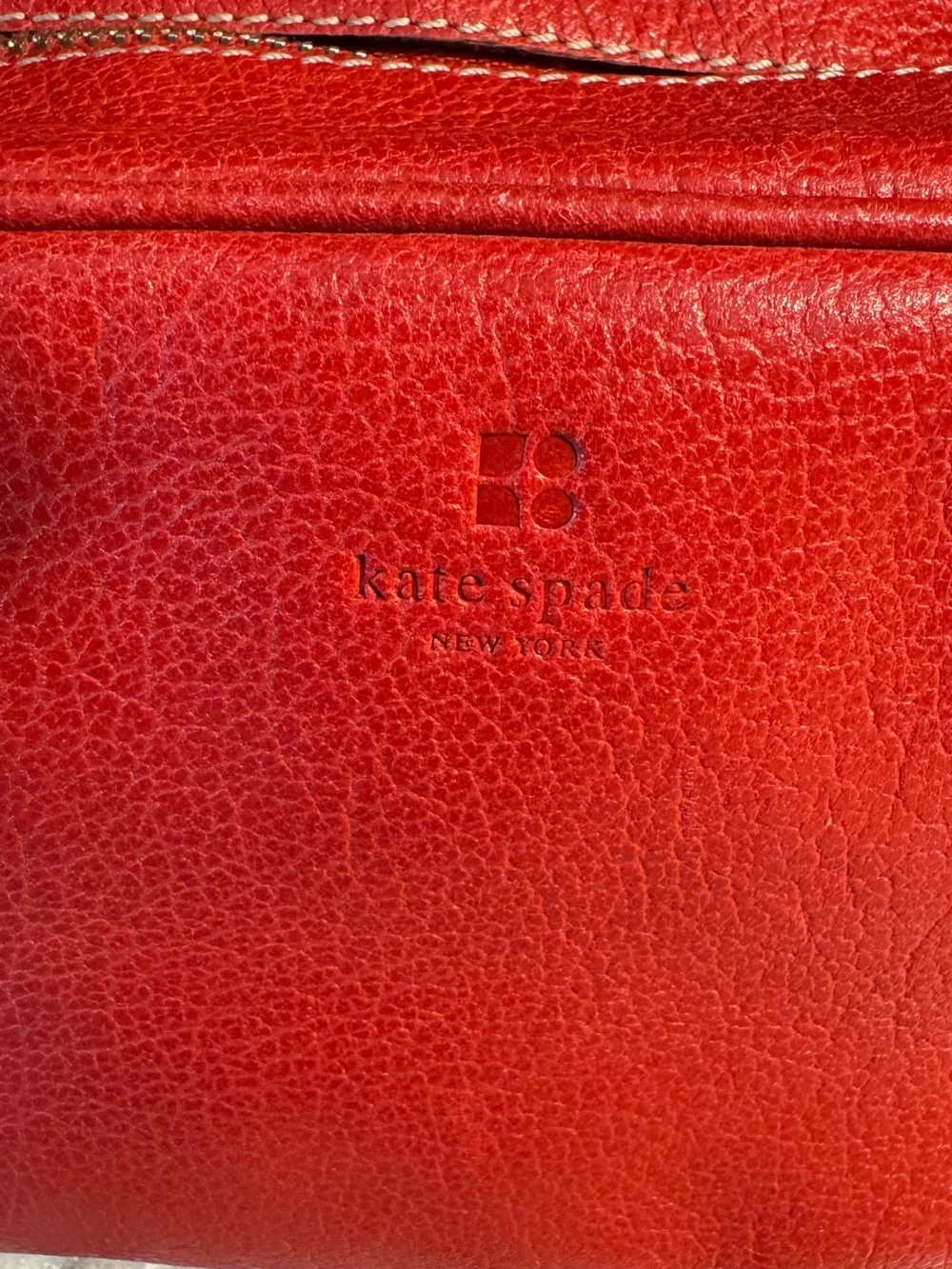 kate spade Red Leather Bowler Mini Bag with Silver Hardware